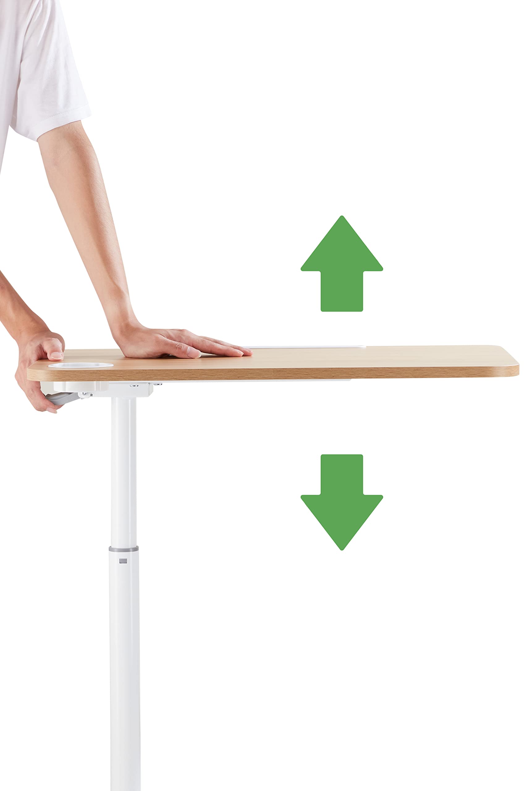 ETHU Table de Dessus avec Roulettes, Table à Roulettes Réglable pour Ordinateur Portable et Lit d'Hôpital