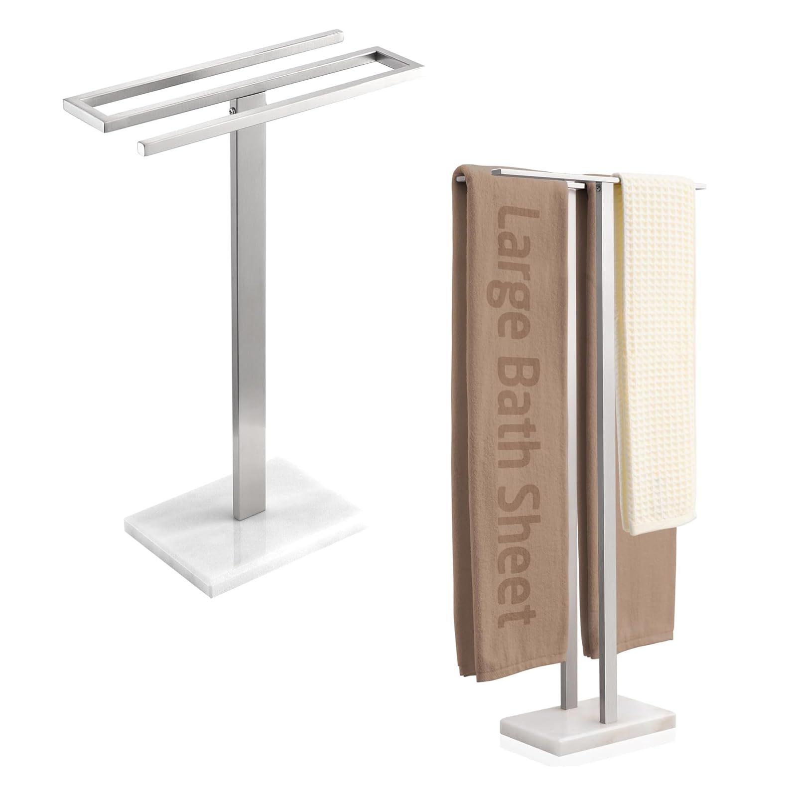 KES Hand Towel Stand with Marble Base & Standing Towel Rack for Bathroom, BTH223-2+BTH232-2