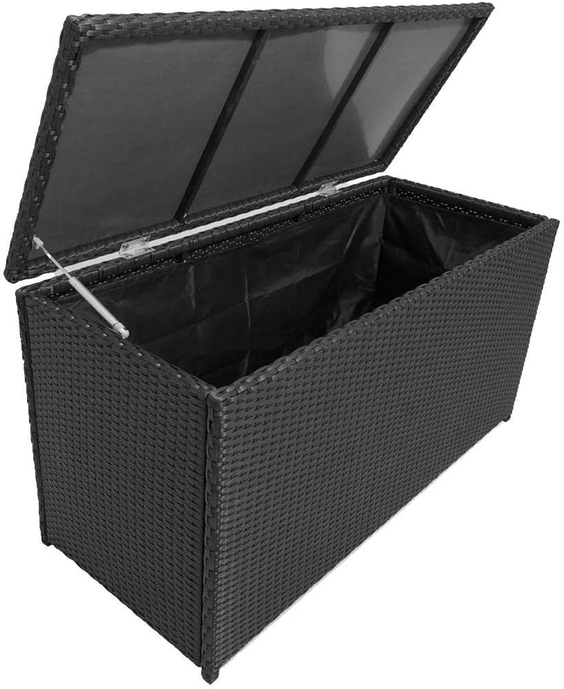 Garden Storage Outdoor Storage Box PE Rattan Surface Steel