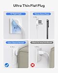 Flat Extension Cord 25 FT, NTONPOWER Surge Protector Power Strip, 10 Widely Outlets with 4 USB Ports (2 USB C), 3 Side, Overload Protection, 2700J, Mountable Multiple Outlets for Home Office