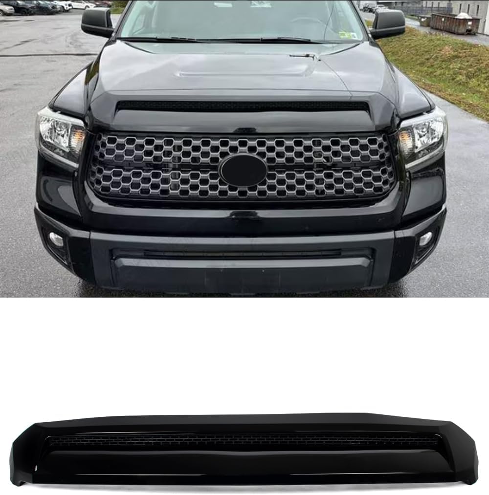 Photo 1 of Hood Molding Compatible with 2014-2021 Toyota Tundra Hood Scoop Gloss Black Front Upper Grill Trim Replace for 76180-0C030,761800C030