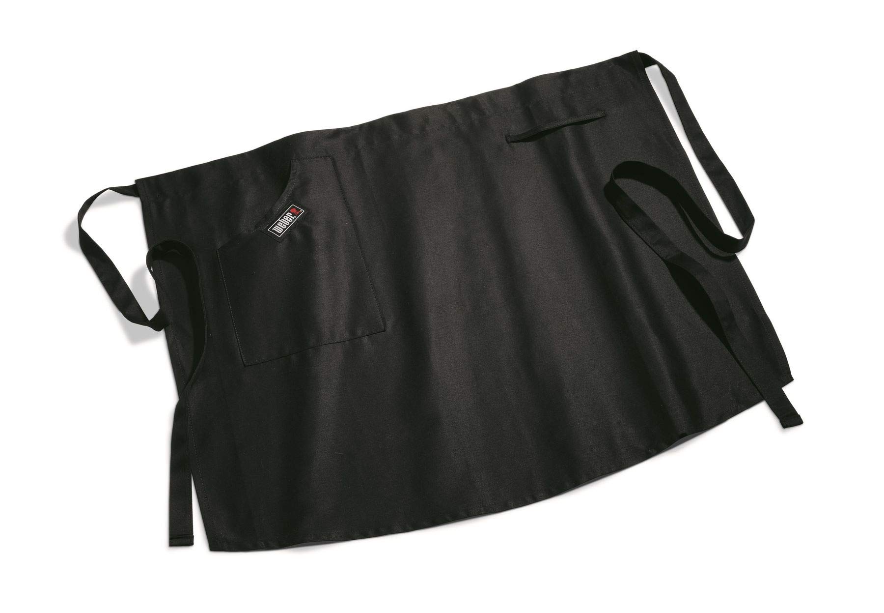 Weber Grillschürze - Kurz, mit Verschlussbändern, schützt Kleidung vor Flecken, 100% Baumwolle, waschmaschinenfest - Schwarz (8301)