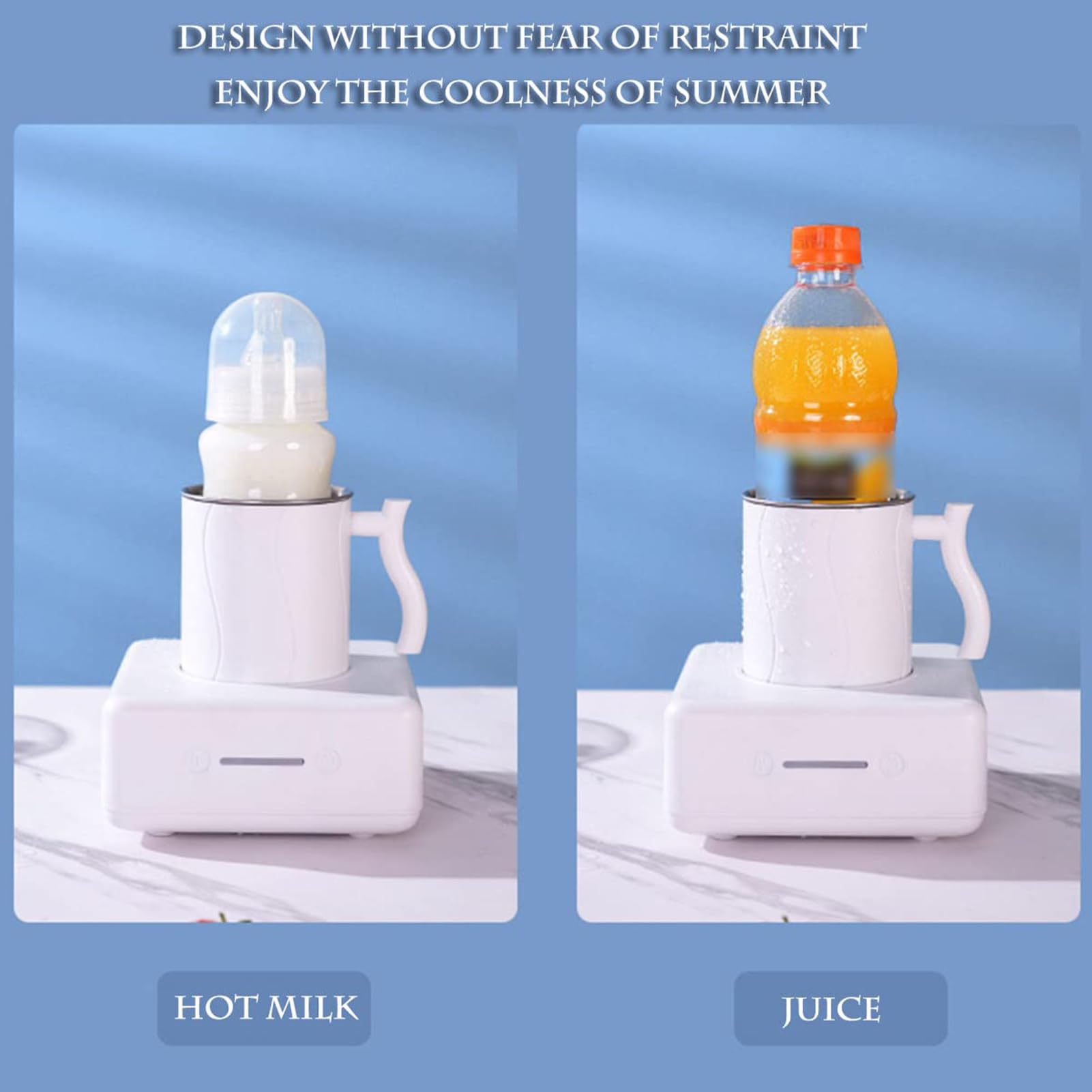 Gobelet Refroidisseur de Boissons 36W, Tasse Électrique Chaude/Froide de 350ML avec Réglage à 4 Niveaux, Commande à Une Touche, Cordon d'Alimentation et Câblage pour Véhicule, Mini Machine à Bo White