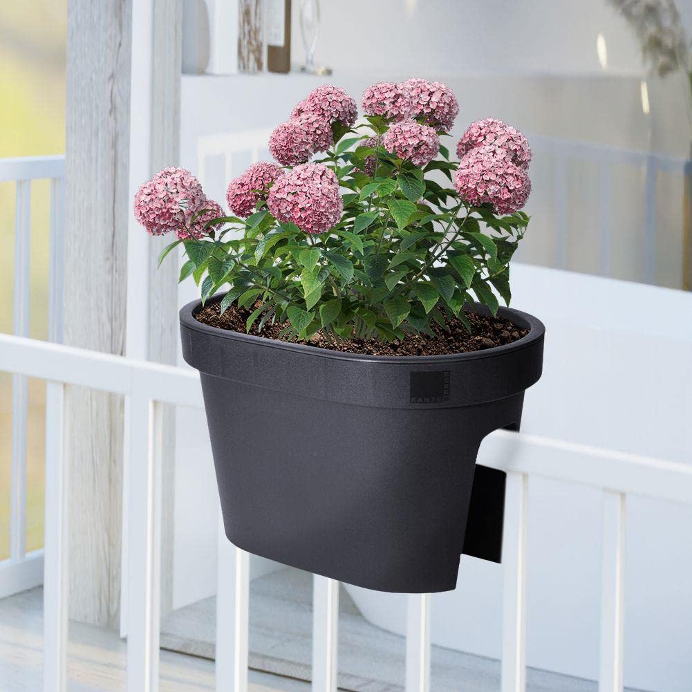 Pot De Fleurs Suspendu Blanc BESPORTBLE Pour Balustrade – 44,5x22,4x18,3 Cm, Plastique Résistant, Adapté Au Jardin, Balcon, Clôture, Intérieur/extérieur
