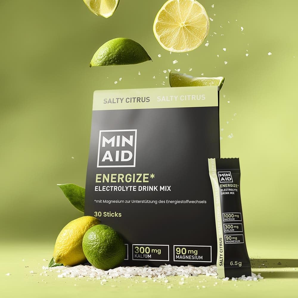 Electrolyte Drink Mix - Salty Citrus - Elektrolytpulver mit Natrium, Kalium & Magnesium - Für Energie, Fokus & Regeneration Ohne Zucker, vegan & glutenfrei - 30 Sticks