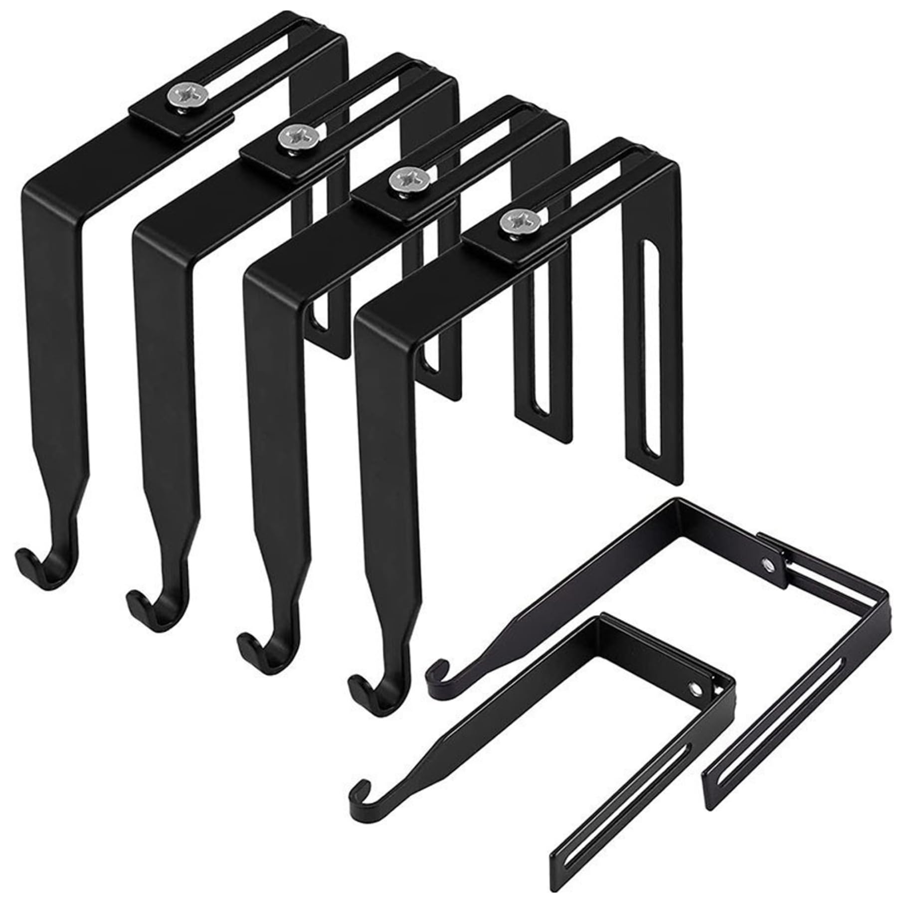 Vervevum Black 5Pcs Outdoor String Light Hooks Adjustable No Drill Concrete Wall Hooks Iron Cinder Block Wall Hangers For Hanging Rope Lights Cable Cord, To Hang Outdoor String Lights