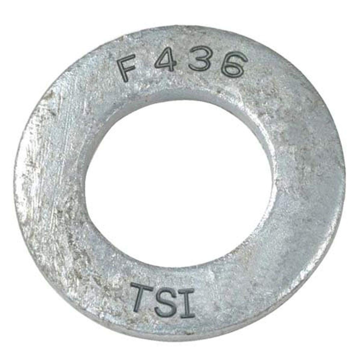 Steel Flat Washer, HotDipped Galvanized Finish, ASTM F436 Type 1, 1