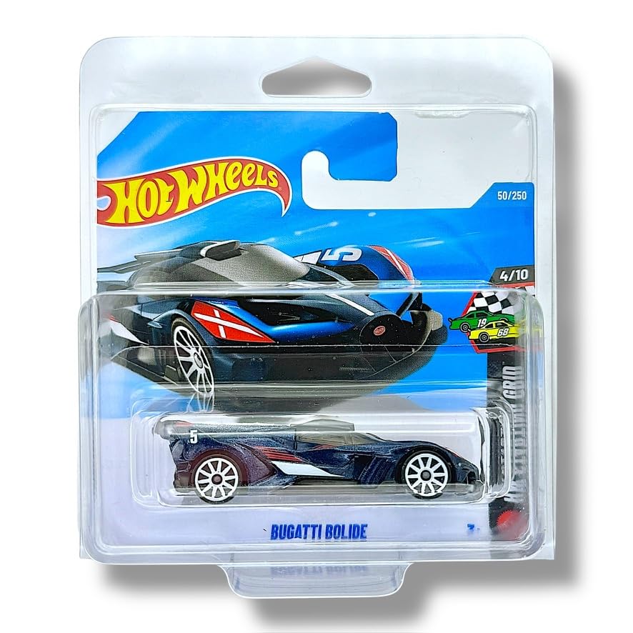 Hot Wheels Bugatti Bolide (Metallic Dark Blue, Red & White) 4/10