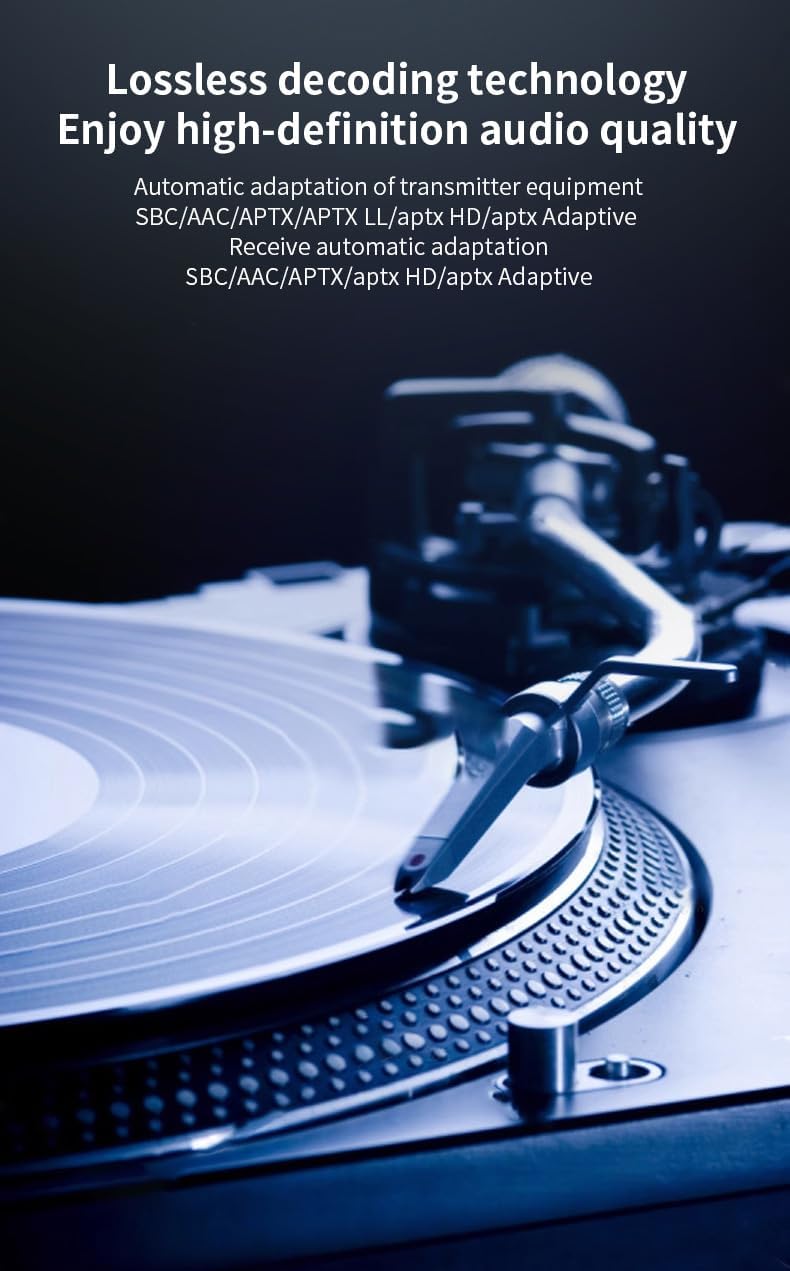 Bluetooth 5.3 Wireless Audio Adapter, Home Stereo Bluetooth Audio Adapter, Wireless and Streaming Stereo Adapter,with 3.5mm Audio Cable, USB-C Data Cable… image 4 of 9 B0CZ8L5ZHT