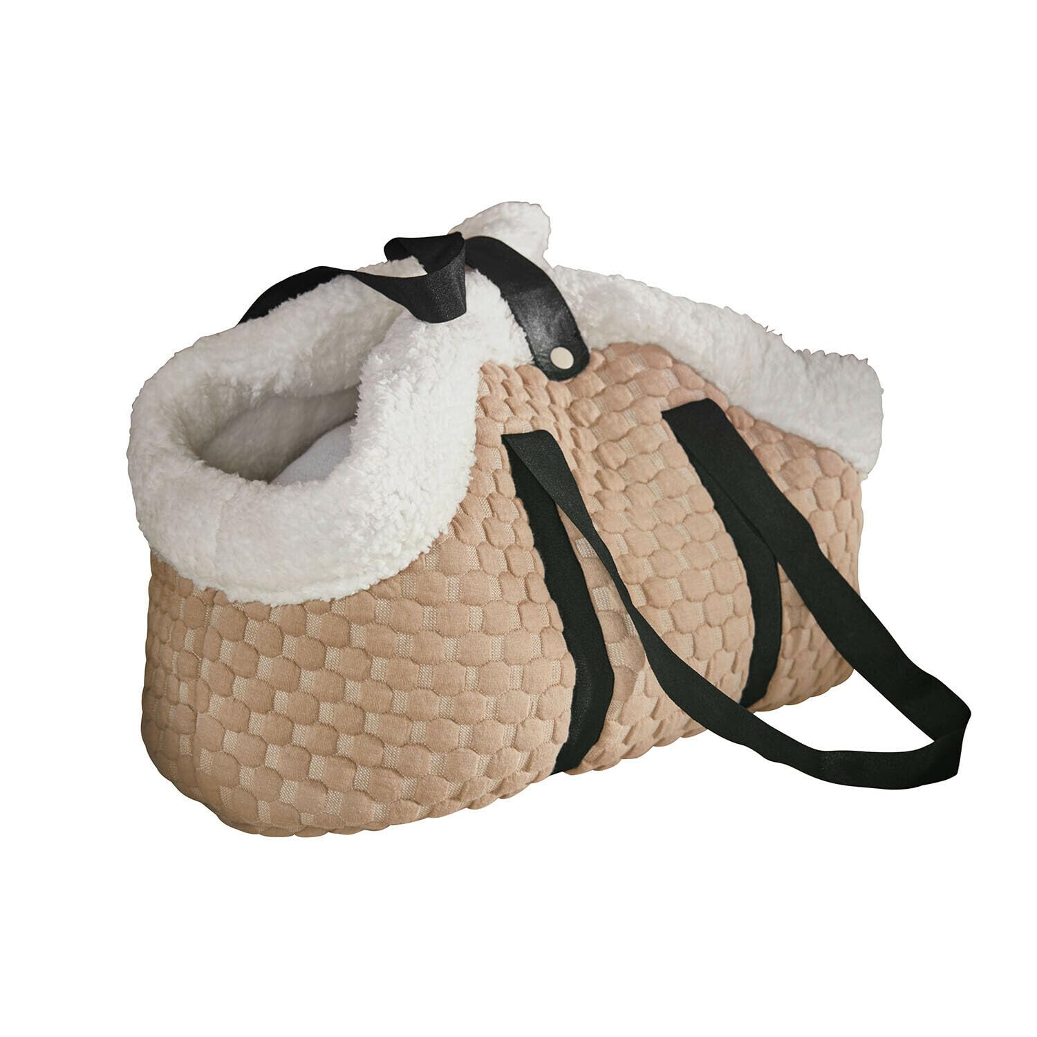 Loberon Brisette Borsa per Animali Domestici - Soffice e Morbido all'Interno - Linee rette, Marrone/Crema