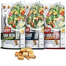 Gefen Seasoned Croutons Variety Pack 5.2oz 3 Pack Dairy Free | Zesty Caesar, Italian Herb, and Onion Garlic | Perfect for Soups, Salads, Casseroles, and Your Frying Needs, Certified Kosher