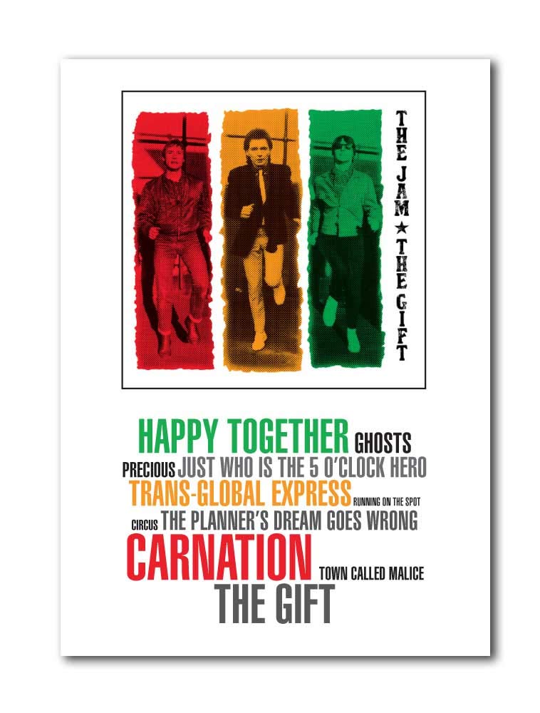Libretto Designs THE JAM The Gift Art Print A4 unframed Poster with song titles