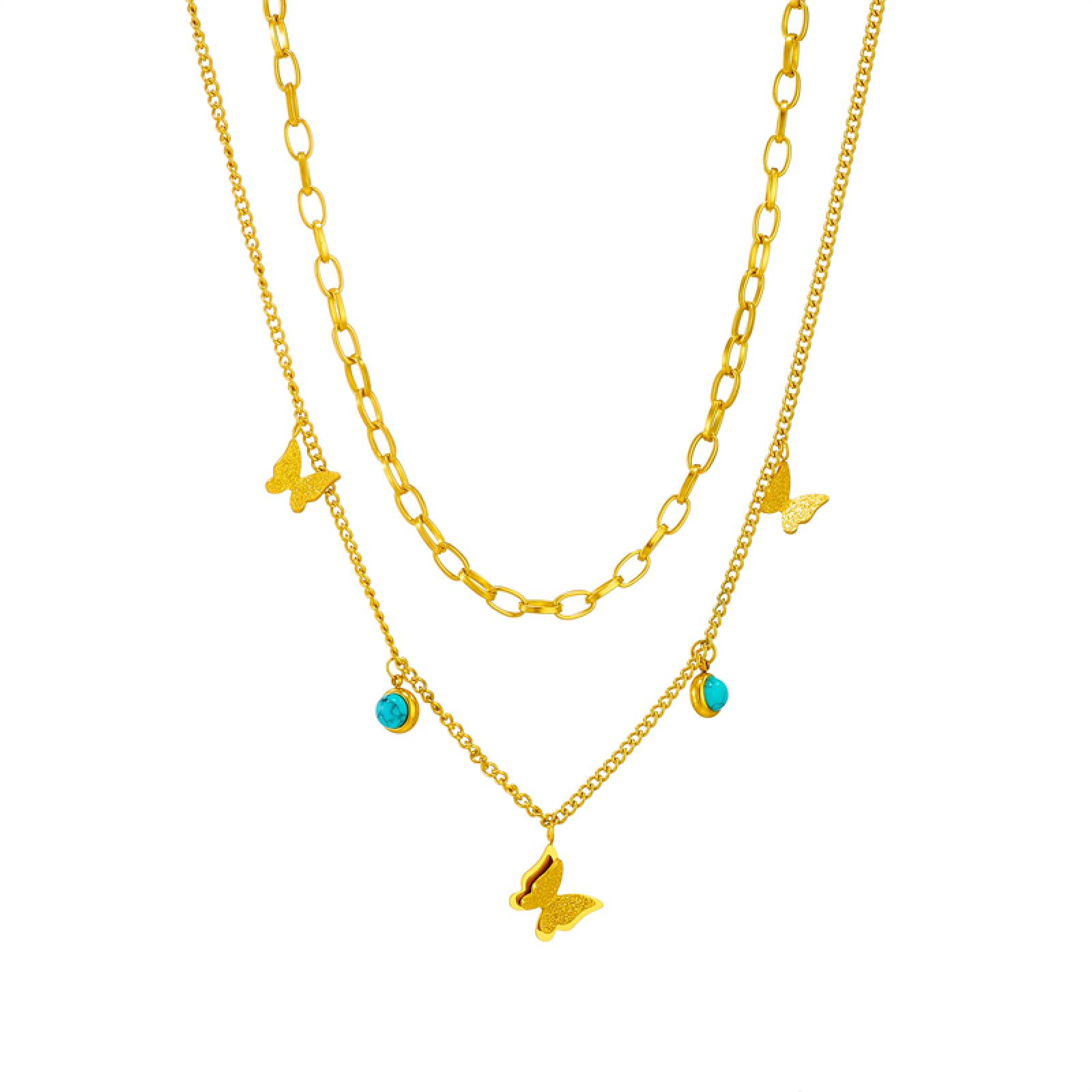 Collier synthétique papillon vert, le cadeau idéal pour femmes et filles