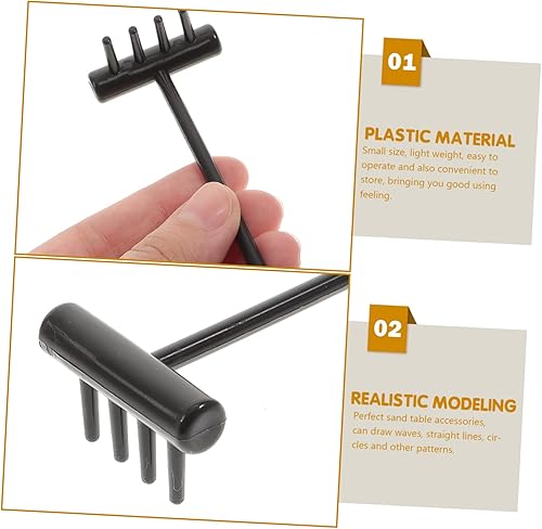 Miniatura 7 de Gadpiparty 5 sets Sandbox rastrillos miniatura zen paisaje rastrillos pequeños para decoración de mesa 6 unids*5