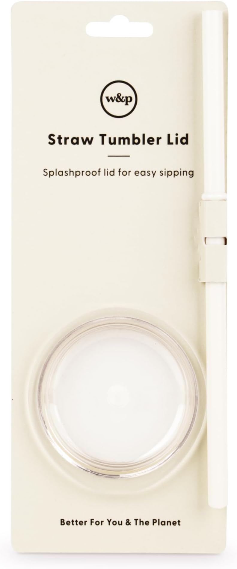W&P Porter Straw Lid for Insulated Tumbler, Leak-Proof, BPA Free, Cream