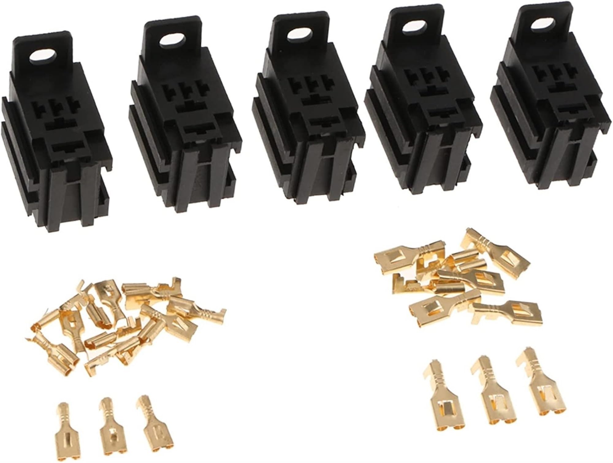Relé 5 Unids/Set Car Auto 40A Soporte de Relé Terminal Soporte de Caja Soporte de Base de Relé Enchufe de 4 Pines con Terminal for Barco Yate Automotriz (Size : 10PCS)