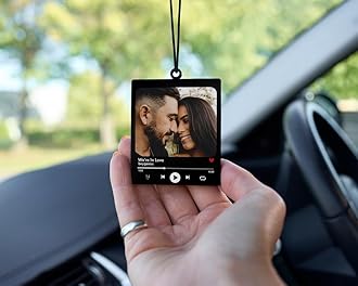 Acrylic Personalised Car Hanging, Photo Car Hanging, Both Car Hanger with Photo and Song, Best Car Accessories, Mirror Hanging Accessories, Best Gift (Photo with Song), Multicolour