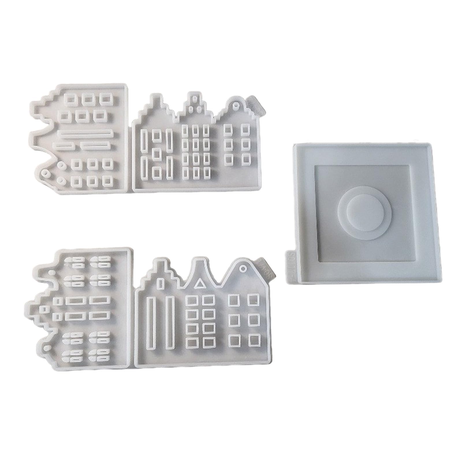 Molde de silicona resistente a altas temperaturas, forma de casa, formas de adornos, moldes de silicona para candelabros