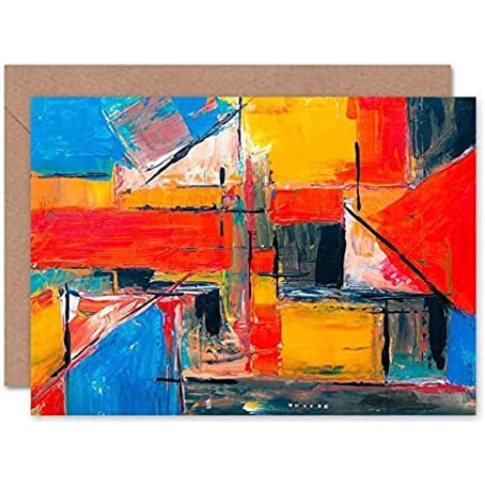 Fine Art Prints Abstract Expressionism Painting Greeting Card With Envelope Inside Premium Quality