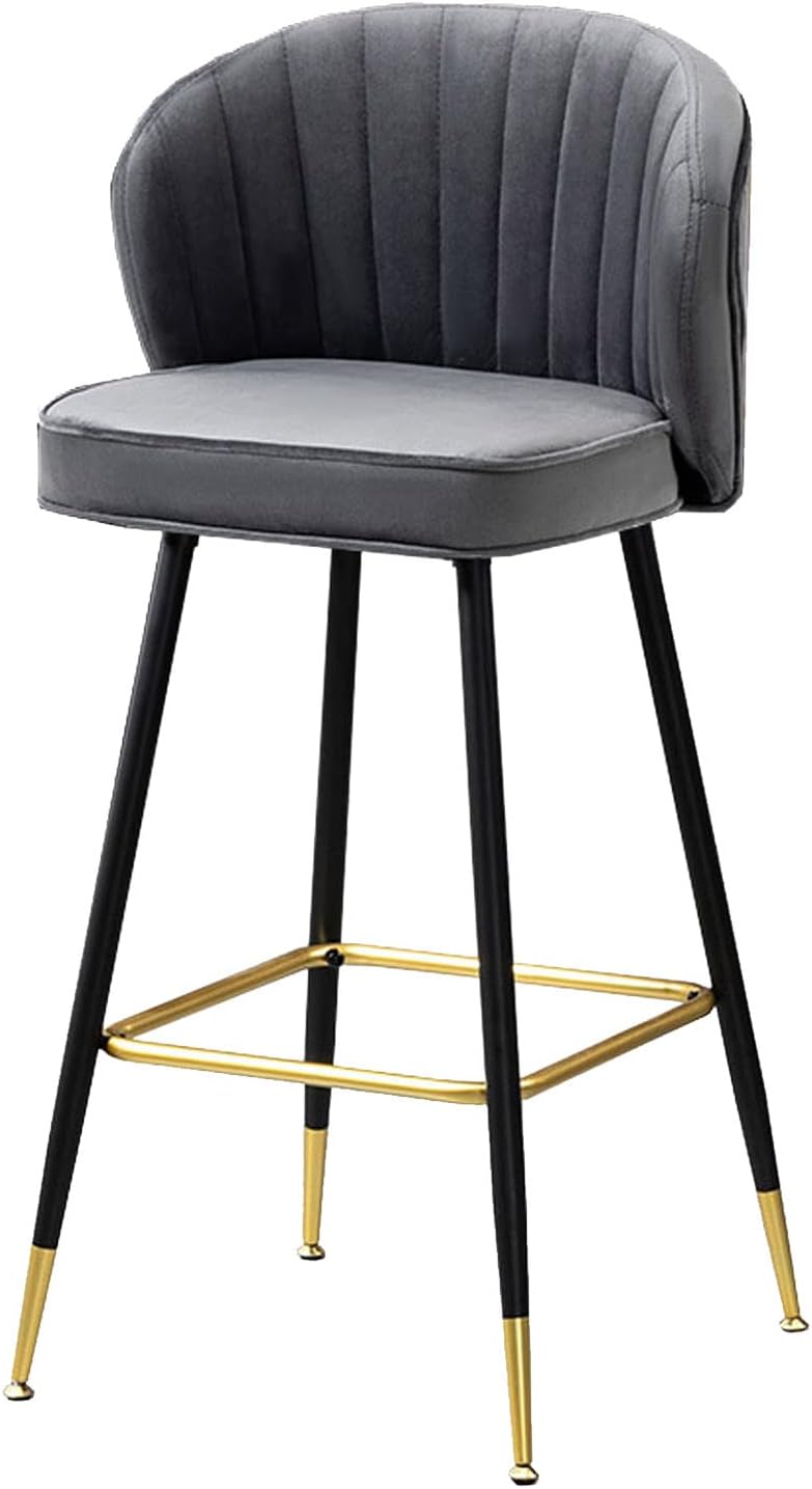FLBT Modern Velvet High Stool Counter Height Bar Chairs Padded Side