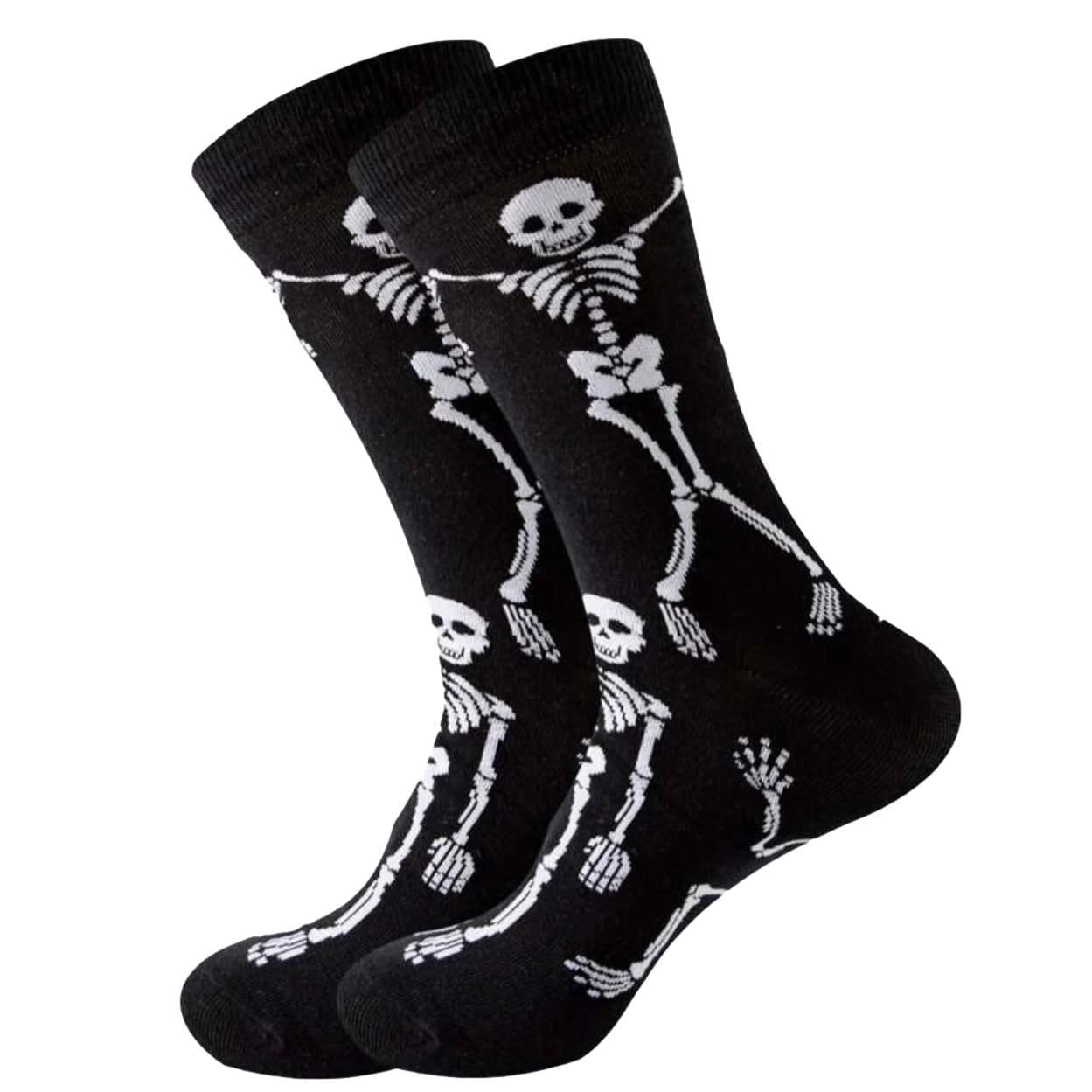 Ro Rox Gothic Socks Skeleton Skull Bat Pumpkin Voodoo Halloween Unisex, Black, One Size