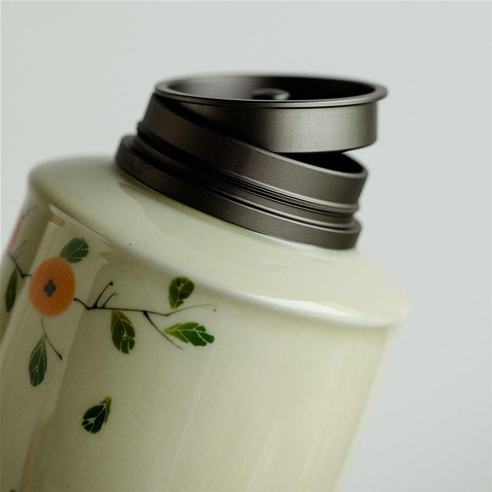 Herbata Puszki Ręcznie Malowany Wzór Khaki Tea Bottle Pot Ceramiczny Uszczelniony pojemnik z podwójną pokrywką, Puszka do przechowywania herbaty Puerh Herbata Magazyn Herbaty Box