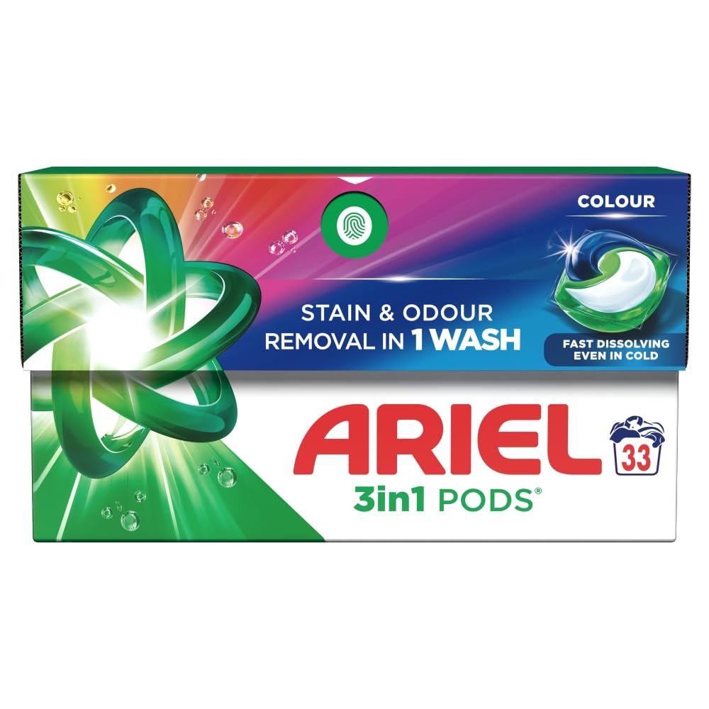 All-in-1 PODS®, Washing Liquid Laundry Detergent Tablets/Capsules 33 Washes, Color, Brilliant Stain Removal Even In A Cold Wash