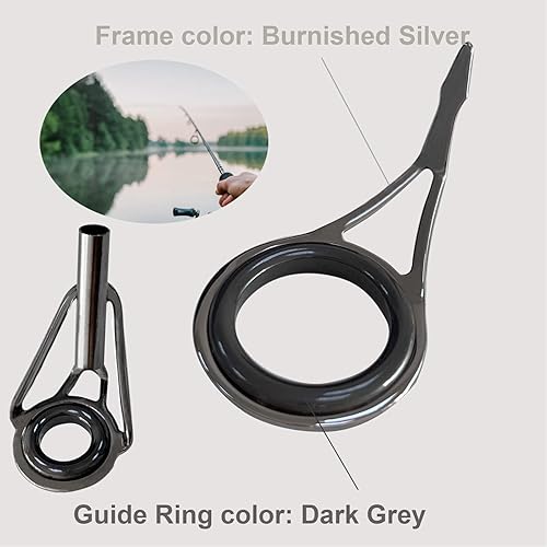 Miniatura 2 de THKFISH Kit de reparación de varillas de caña, kit de reparación de puntas de cerámica, acero inoxidable, guía de caña de pescar, kit de reparación