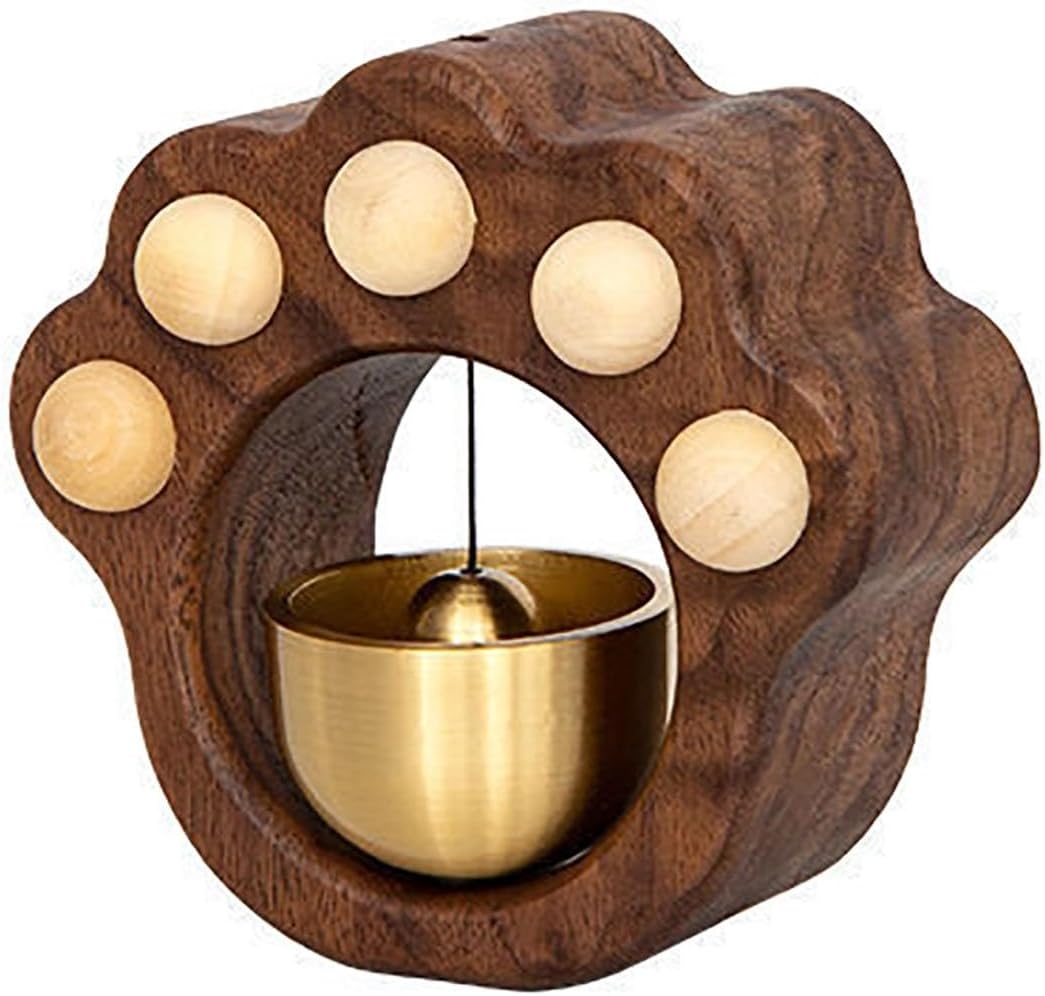 Magnet Shopkeepers Bell, Cat Paw Shopkeepers Bell for Door Opening,Door Chime, Wood Refrigerator Magnets(Style 1)