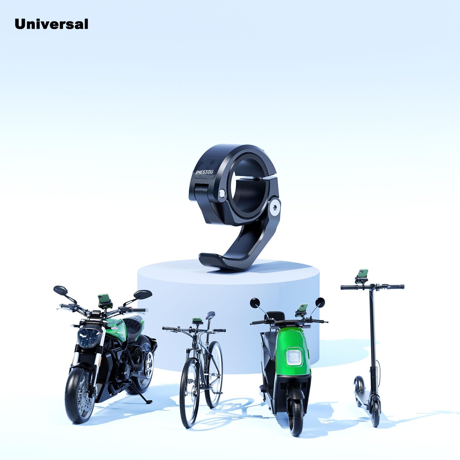 iMESOTU Haki na kierownicę motocyklową, 5 kg, wytrzymały składany hak ze stopu aluminium, szybkie odpinanie, do roweru, hulajnogi elektrycznej, 22-25,4-28,6 mm, kierownica do kasku/torby na zakupy, 2