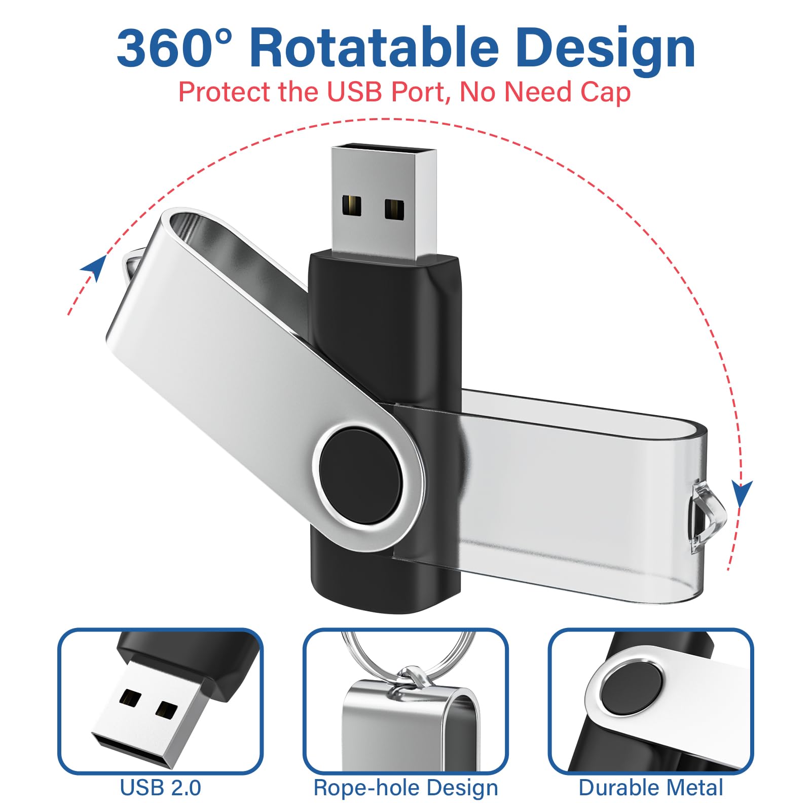 10 x pamięć USB 2.0 32 GB, pamięć flash USB 2.0 32 GB, przenośny do komputera PC / laptopa / przechowywania danych (10 kolorów mieszanych z breloczkiem)