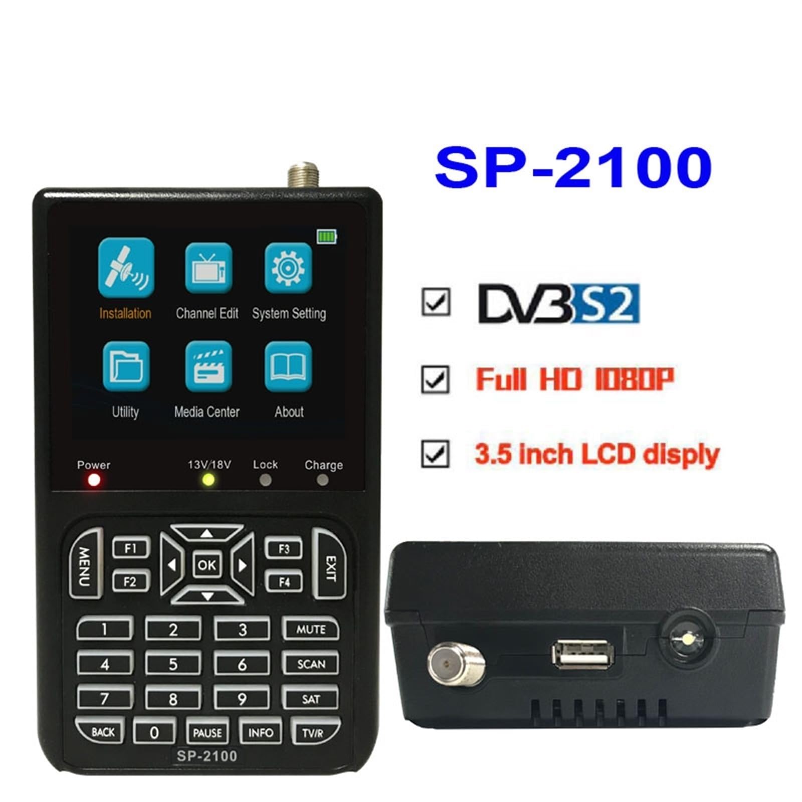 HD Sat Finder DVB S/S2 Satfinder MPEG-2/4 Medidor De Buscador Satélite Digital Señal 3,5 Pulgadas DeteccióN Precisa