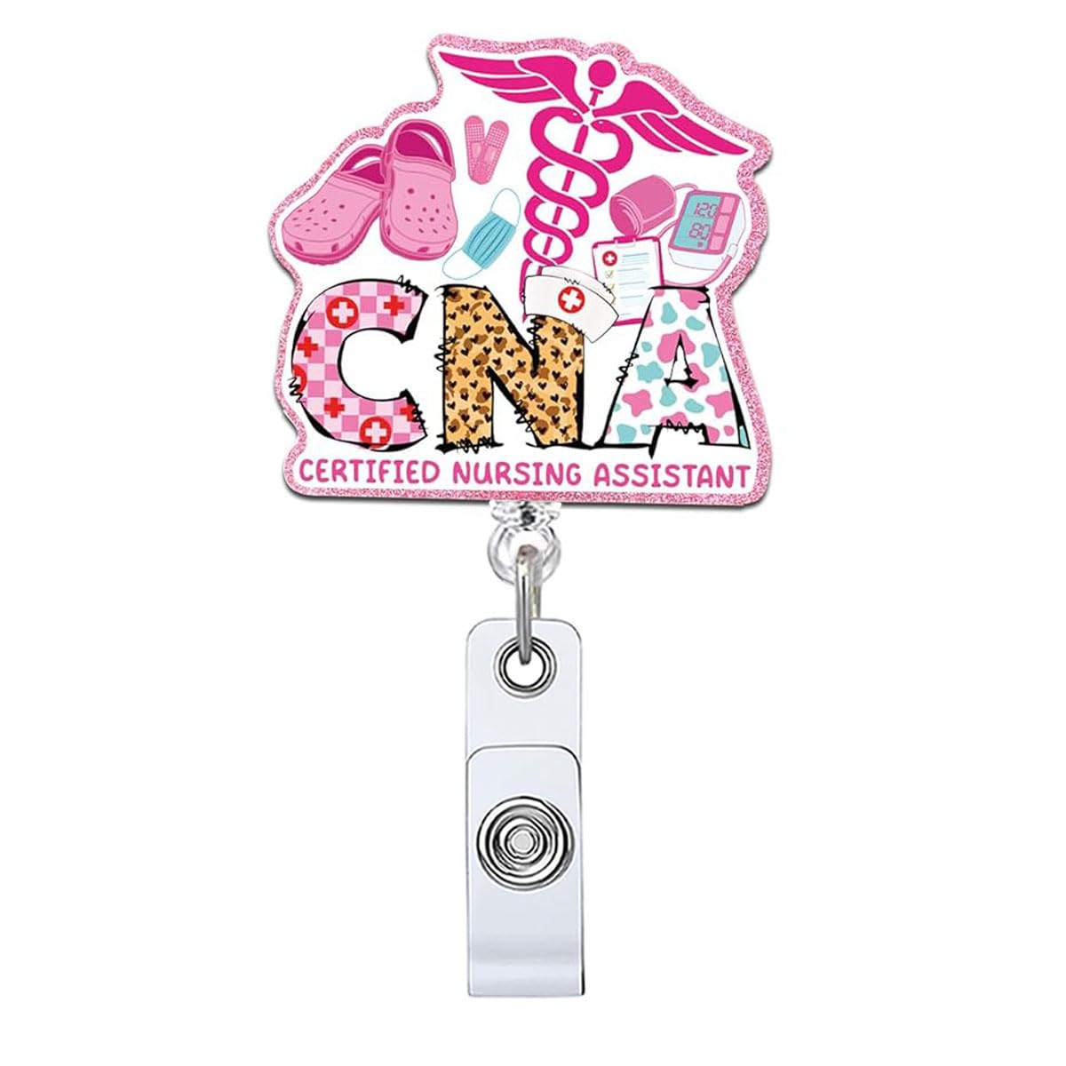 Badge Reel Retractable with ID Clip Cute Badge Holder with Alligator Clip for Students CNA Medical Work Nursing
