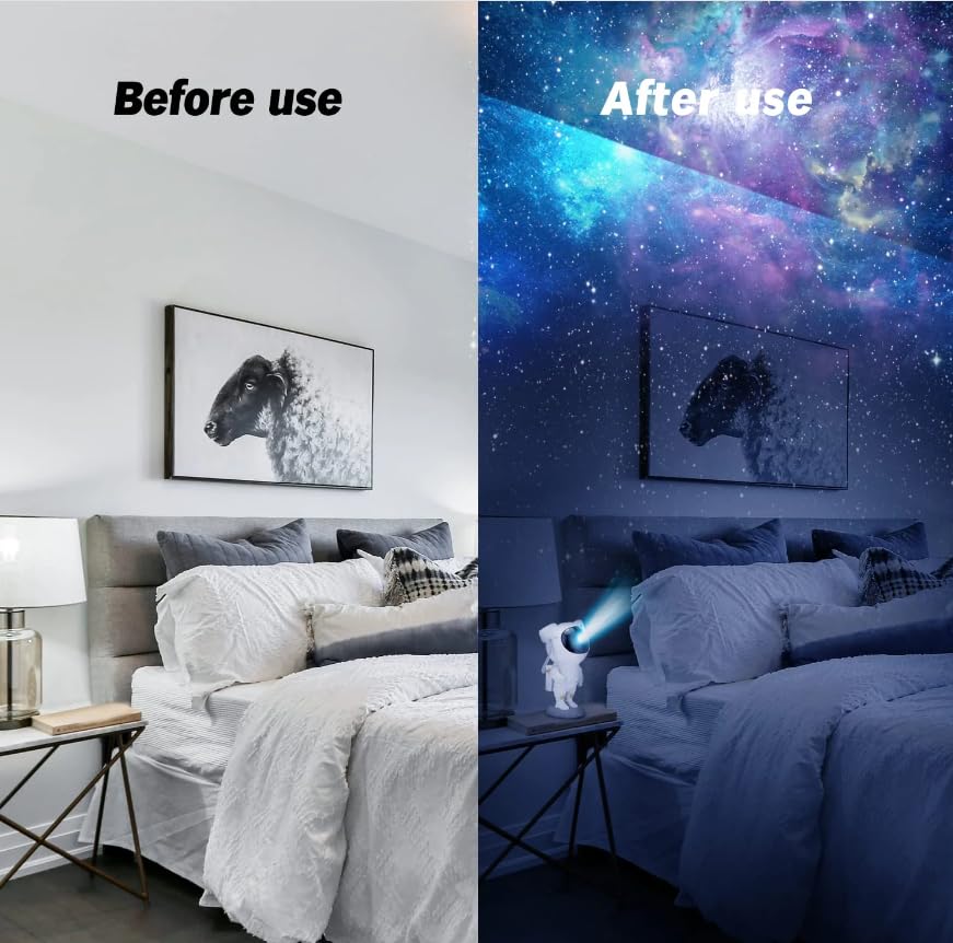 Image of Astronaut Galaxy Projector with Remote Control Premium| 360? Rotation Adjustable Timer Nebula Night Sleep Light | Astronaut Galaxy Star Rocket Projector Night Lamp| Corded Electric