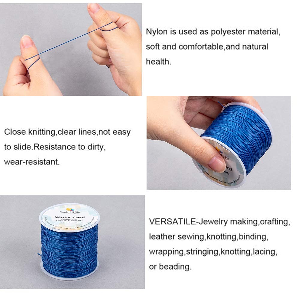 PandaHall Elite - 1 Rouleau Cordons De Polyester Ciré Corde