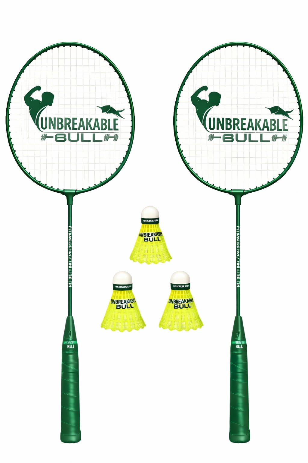 Badminton Racket Set of 2 pc for Kids, Adults with Shuttlecocks 3pc | Strong Grip Lightweight Bat for Training & Practice Play Dark-image-33