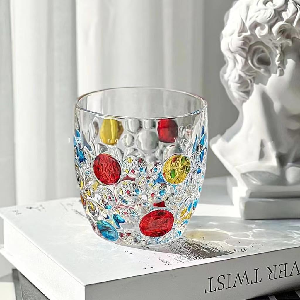 Verres à Vin Ou à Eau En Verre Coloré Et Décoré