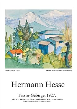 Amazon.co.jp: ヘルマンヘッセ絵画インテリア村自然風景引用