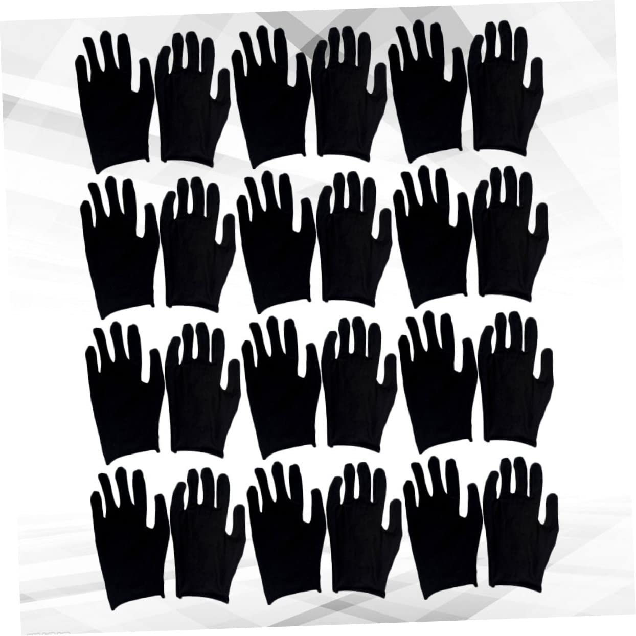 PartyKindom Guantes de Algodón Negros para Trabajo Resistentes y Transpirables, 12 Pares, Impermeables y Anti-corte, Ideales para Jardinería y Uso Industrial
