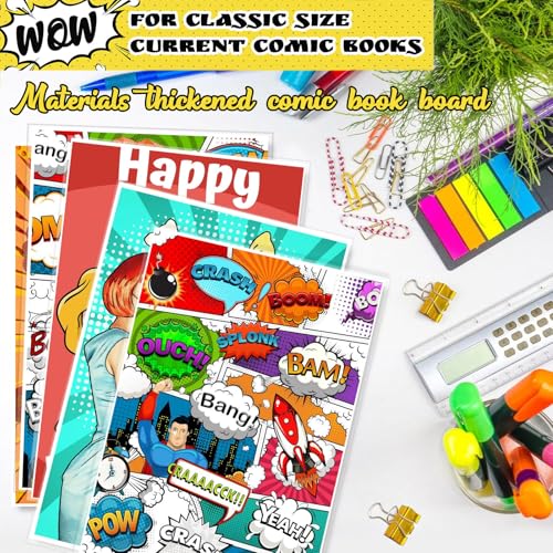 Image of LOTMER 200ct Comic Book Boards, 27PT Extra Thick Acid-Free Backing Board Current Size Comic Book Boards Durable and Coated Precision Cut Boards for Regular Comics Archival