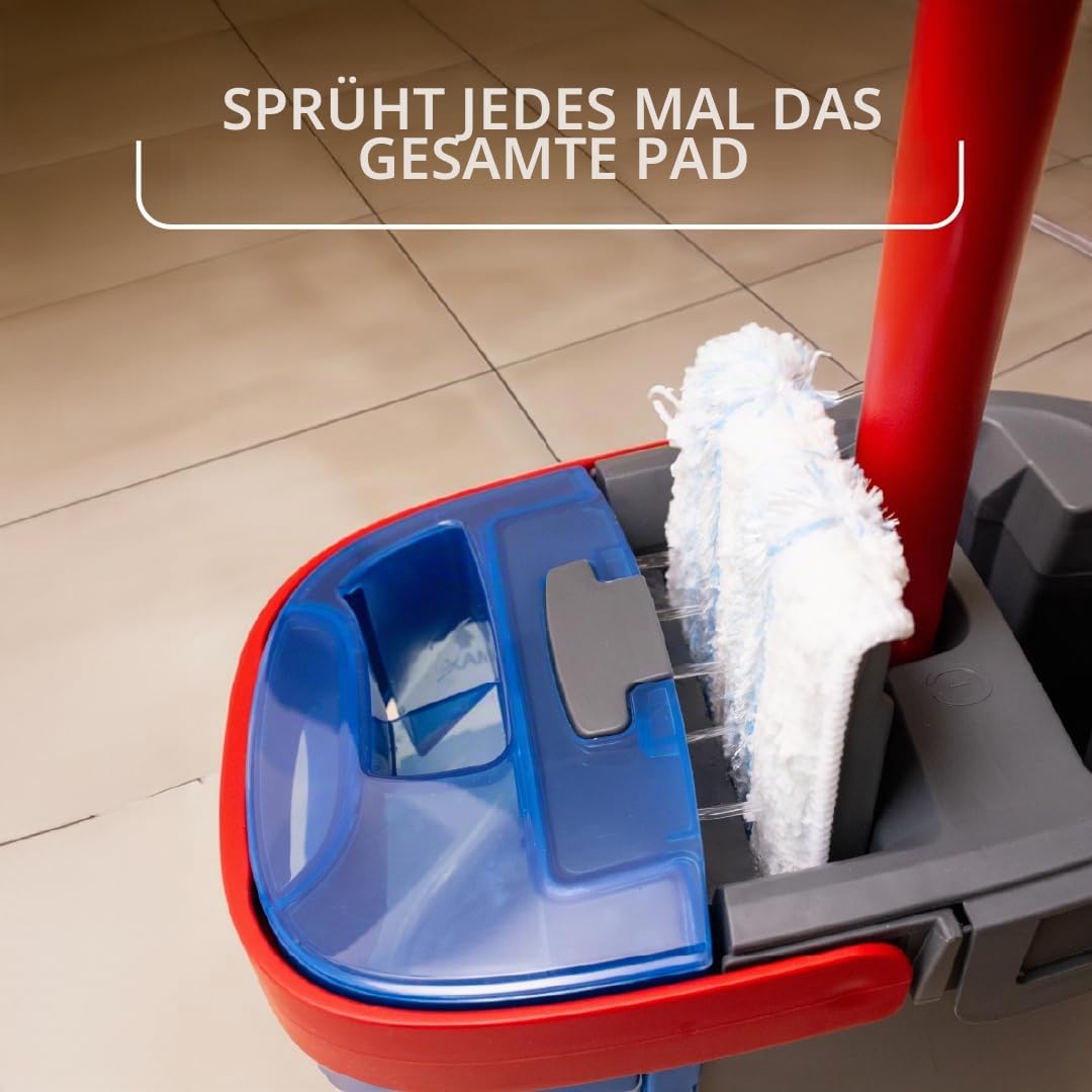 O-Cedar H2prO Flaches Wischmopp-System, schnelles Reinigungswerkzeug, Reinigung mit sauberem Wasser, maschinenwaschbar, wiederverwendbar, Mikrofaser-Wischpad, sicher auf Holzböden, Vinyl, Fliesen,