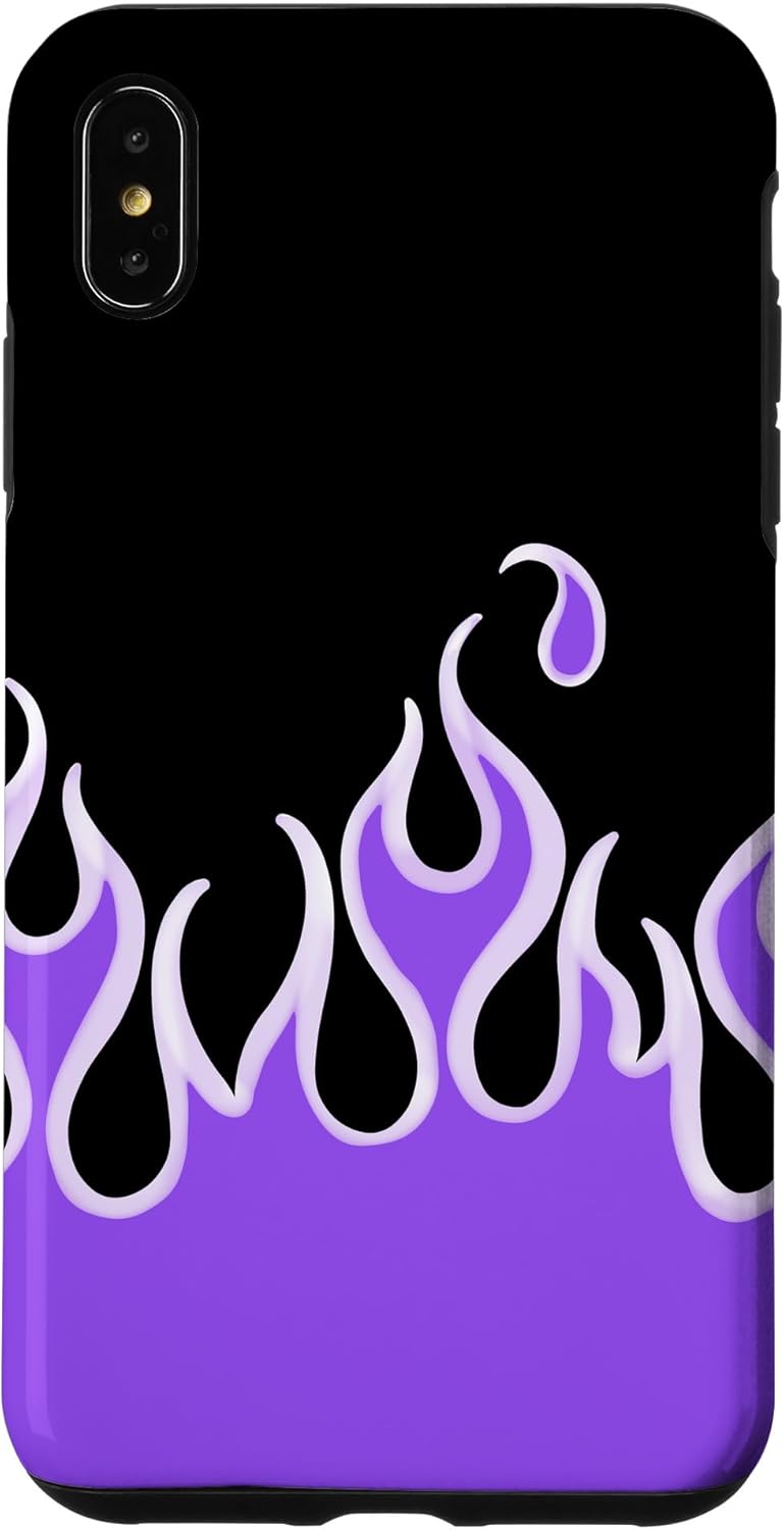 iPhone 13 Pro Max Y2K Aesthetic Flames Purple Black 90's E-Girl EBoy Case