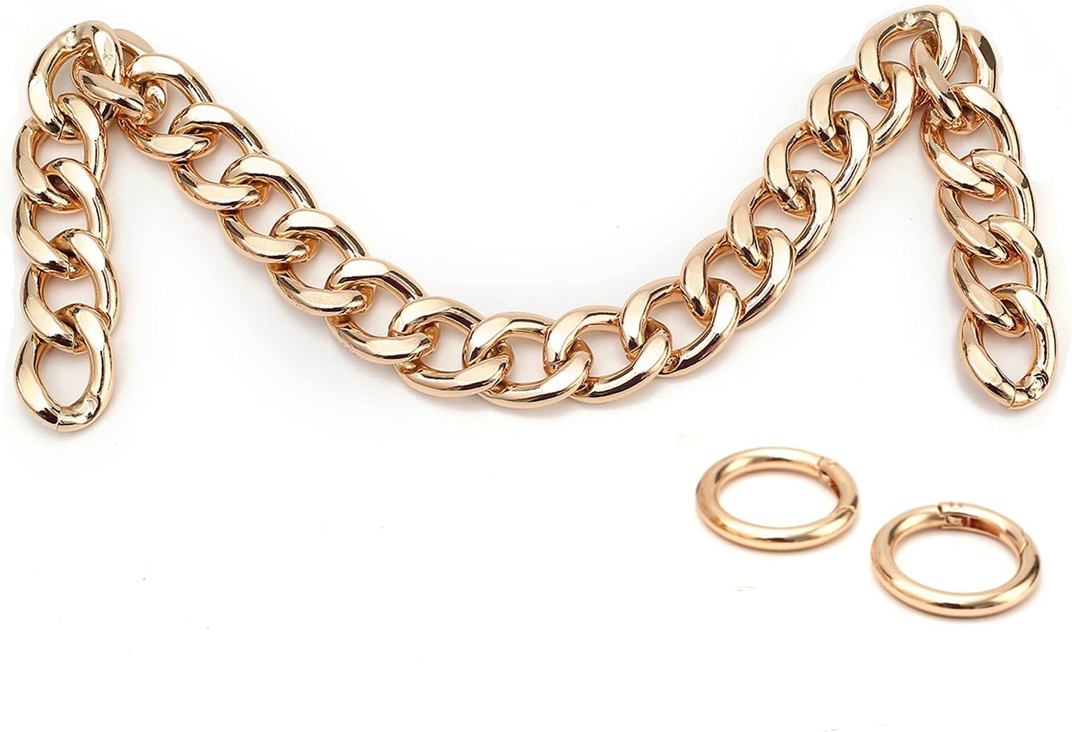 Xiazw DIY Heavy Chunky Aluminum Metal Purse Handle Bag Chain Charms Strap Replacement Handbag Accessories Decoration