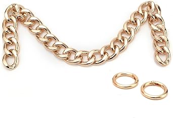 Xiazw DIY Heavy Chunky Aluminum Metal Purse Handle Bag Chain Charms Strap Replacement Handbag Accessories Decoration