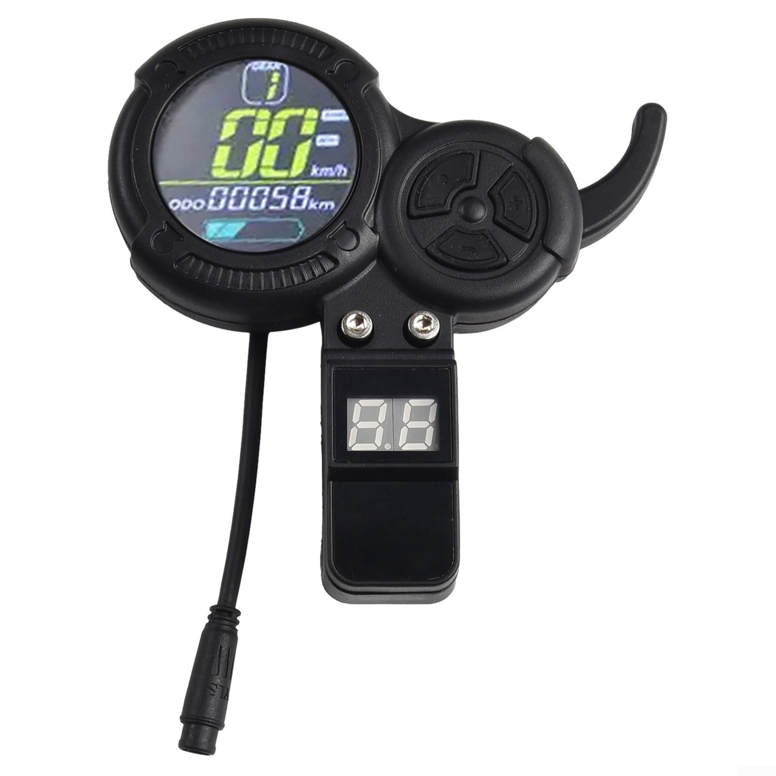 Acceleratore a pollice con display LCD per Zero 8 9 10 8X per VSETT 8+ 9+ 10+, acceleratore LED a 6 pin con velocità e modalità di alimentazione per scooter elettrico, nero