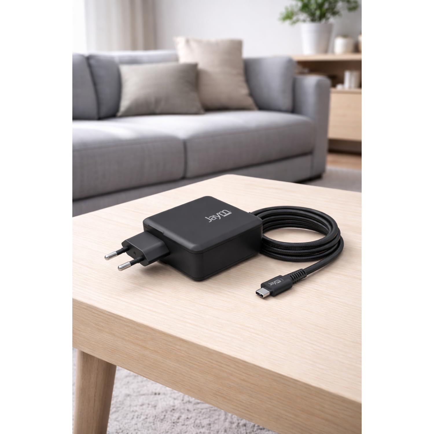 GaN - Cargador de red (100 W, ultrarrápido), USB-C PD & PPS, cable trenzado integrado de 2 m, compatible con MacBook Pro/Air, iPad Pro, iPhone 17/16 serie, Samsung Galaxy S26/S25 serie, PC Dell /HP