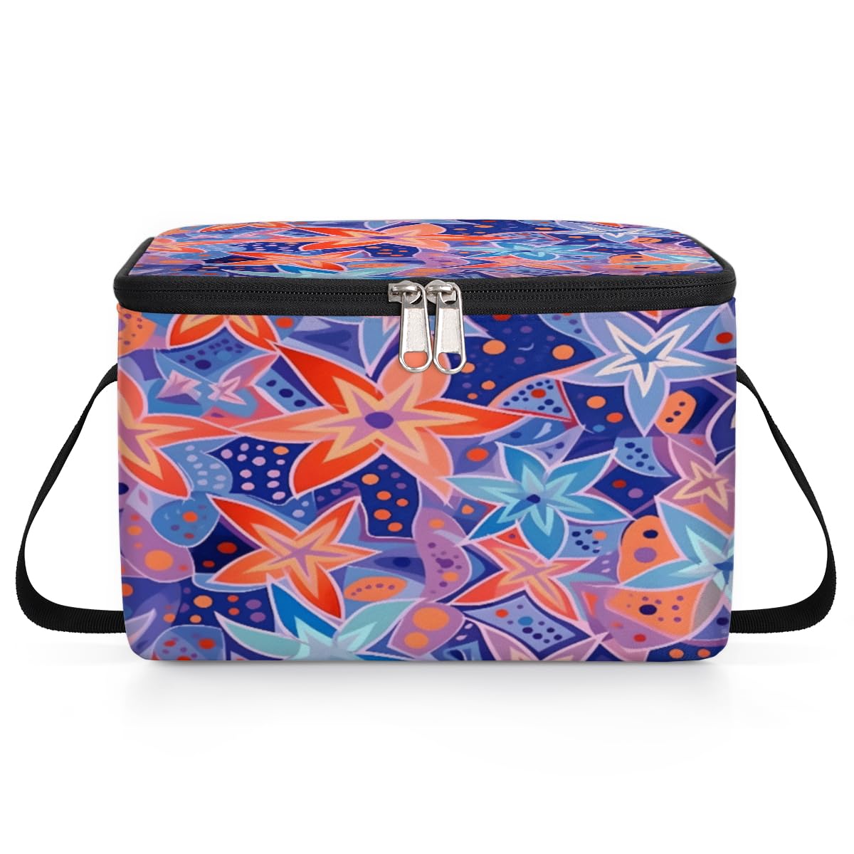 Bright Floral Lunch Bags for Women Men 9 Cans, Hot & Cold Food Delivery Bag Insulated Grocery Bag Insulated Lunch Box Flowers Cooler Bag for Office Work Picnic Beach