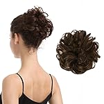 BARSDAR Human Hair Bun - Black Brown Real Hair Bun Extensions - Natural Bun Hairpiece for Women - Scrunchie Updo Daily