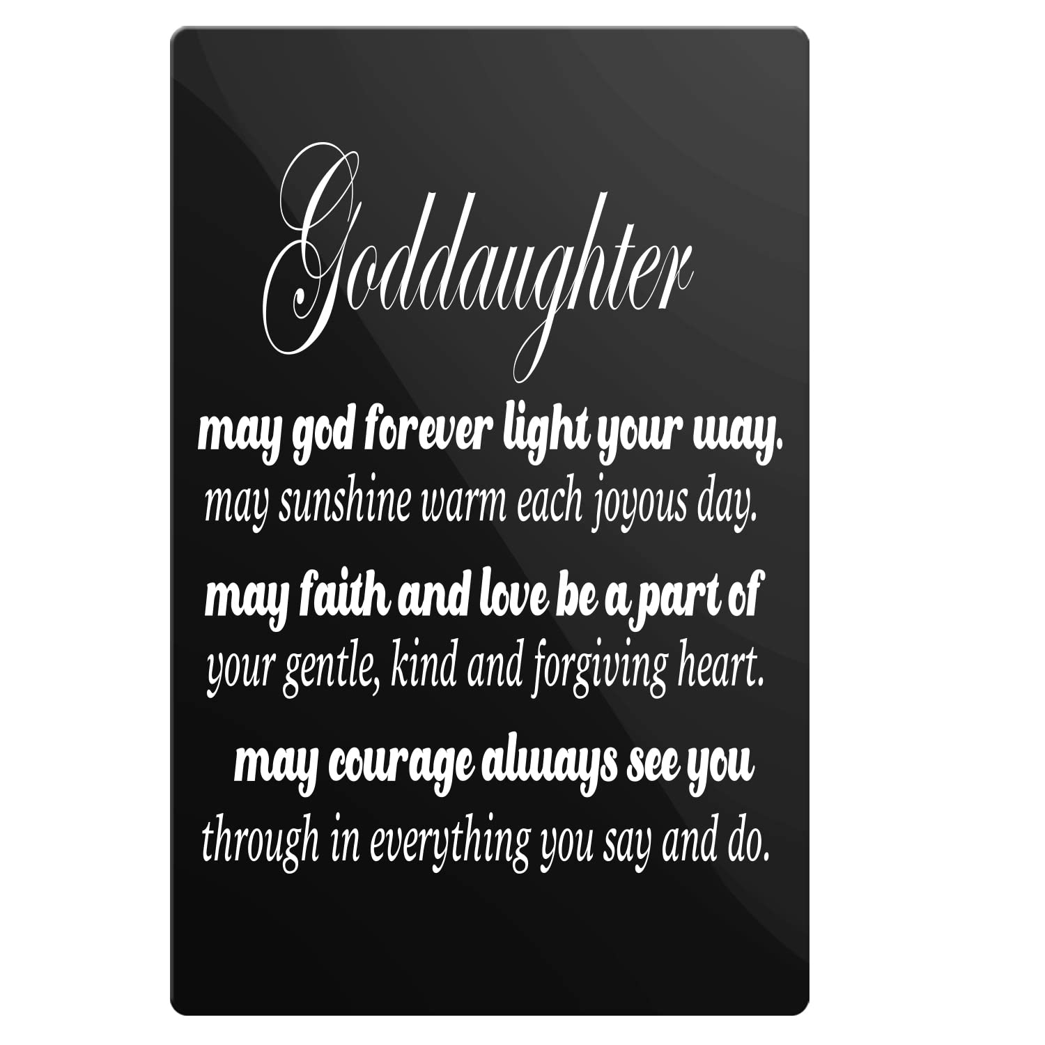 Goddaughter Card Engraved Wallet Insert - Goddaughter Religious Metal Wallet Card Present Christmas Birthday Confirmation Gift Mini Love Note - Goddaughter Gifts from Godmother Godfather