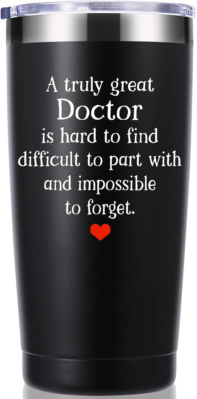 momocici Doctor Gifts 20 OZ Tumbler.A Truly Great Doctor Is Hard To Find And Impossible To Forget.Birthday,Christmas,Appreciation Thank You Retirement Gifts for Doctors Men Women Mug(Black)